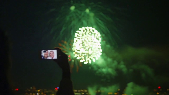 Video Reference: Green, Light, Fireworks, Lighting, Event, Night, Sky, Holiday, Tree, Recreation