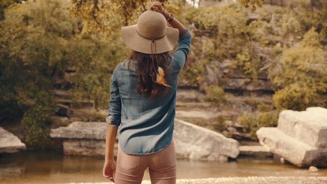 Video Reference: water, photography, girl, vacation, fun, tree, recreation, jeans