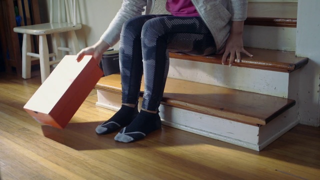 Video Reference: Hardwood, Leg, Wood flooring, Floor, Laminate flooring, Footwear, Table, Furniture, Human leg, Flooring