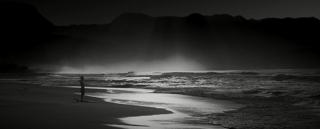 Video Reference: black, black and white, sea, body of water, monochrome photography, shore, atmosphere, ocean, sky, wave