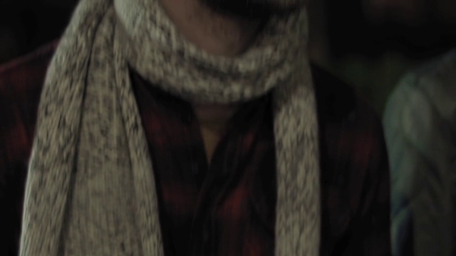 Video Reference: Scarf, Neck, Beauty, Brown, Outerwear, Human, Lip, Hand, Textile, Long hair