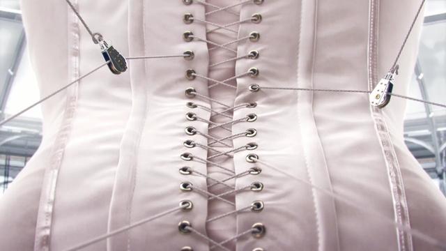 Video Reference: white, dress, shoulder, textile, fashion, outerwear, satin, material, gown, bridal clothing