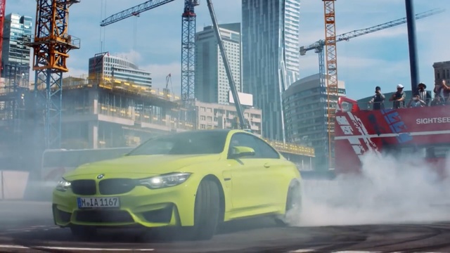 Video Reference: Vehicle, Car, Automotive design, Bmw, Yellow, Performance car, Mode of transport, Sports car, Bmw m3, Person