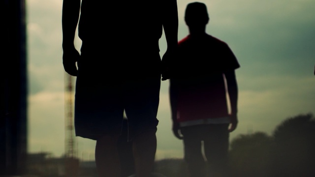 Video Reference: photograph, standing, snapshot, sky, silhouette, human, interaction, shadow, sunlight, darkness, Person