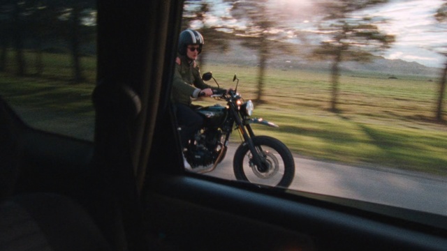 Video Reference: Vehicle, Motorcycle, Mode of transport, Tree, Auto part, Automotive exterior, Car, Automotive lighting, Bicycle, Windshield