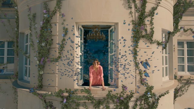 Video Reference: Blue, Majorelle blue, Architecture, Tree, Room, Building, House, Art, Person