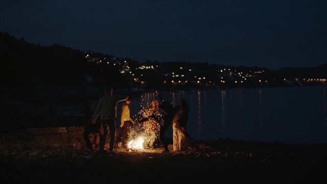 Video Reference: Night, Fire, Heat, Campfire, Sky, Light, Bonfire, Flame, Lighting, Water