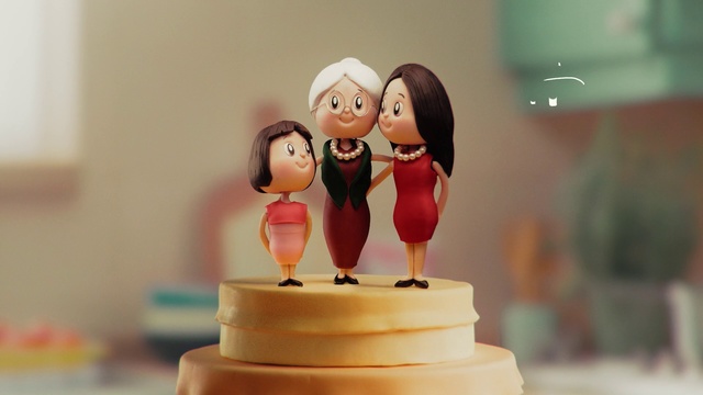 Video Reference: Figurine, Cartoon, Cake decorating, Wedding ceremony supply, Animation, Wedding cake, Happy, Toy, Smile, Cake, Person