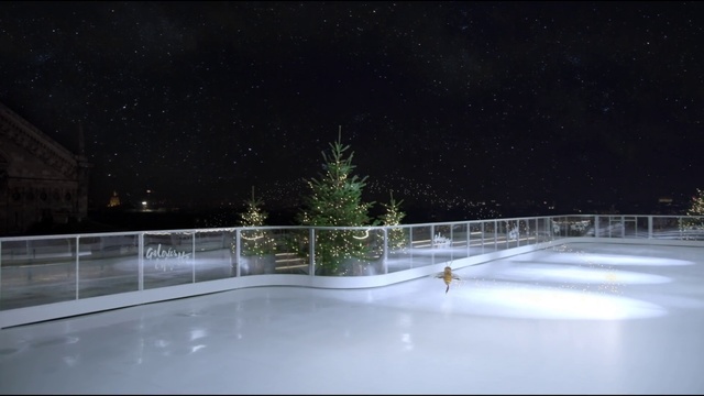Video Reference: Night, Light, Tree, Winter, Lighting, Snow, Sky, Ice rink, Architecture, Darkness