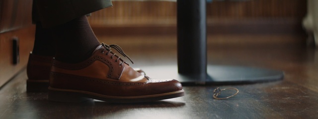 Video Reference: Footwear, Shoe, Brown, Tan, Leather, Flooring