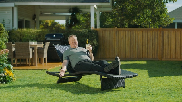 Video Reference: Lawn, Grass, Sitting, Outdoor furniture, Leisure, Furniture, Yard, Backyard, Plant, Tree