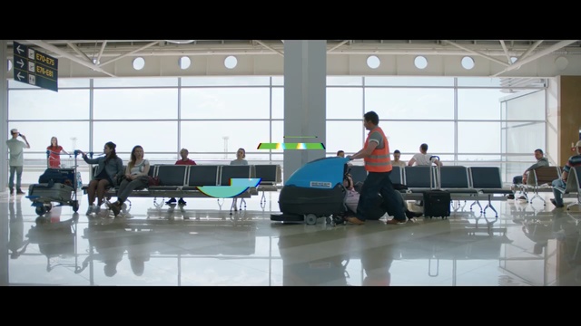 Video Reference: day, infrastructure, mode of transport, community, fun, structure, airport terminal, recreation, crowd, airport, Person