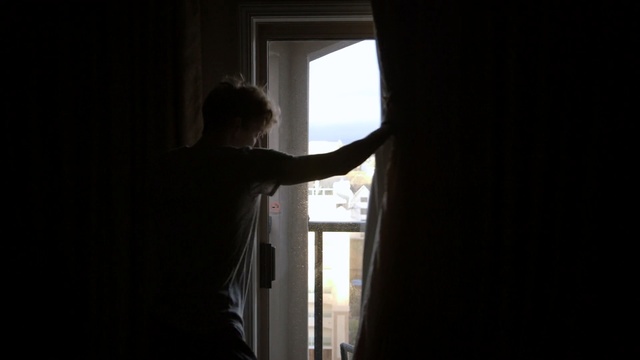 Video Reference: black, photograph, darkness, light, window, sky, standing, lighting, sunlight, shadow