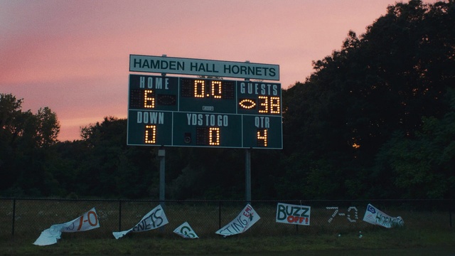 Video Reference: Scoreboard, Sky, Signage, Night, House, Tree, Home, Evening, Architecture, Building
