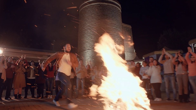 Video Reference: Fire, Heat, Event, Night, Performance art, Crowd