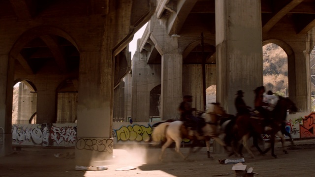 Video Reference: tourist attraction, horse, arch, horse like mammal, building