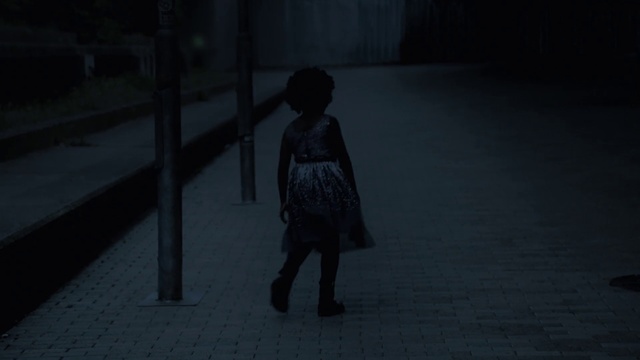 Video Reference: Black, Darkness, Photograph, Shadow, Blue, Light, Standing, Snapshot, Screenshot, Human