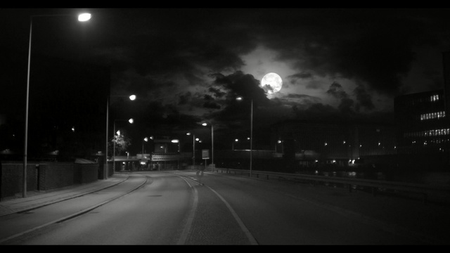 Video Reference: night, black, white, sky, black and white, atmosphere, street light, road, infrastructure, darkness
