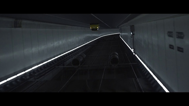 Video Reference: Black, Light, Mode of transport, Line, Black-and-white, Road, Fixed link, Architecture, Infrastructure, Darkness