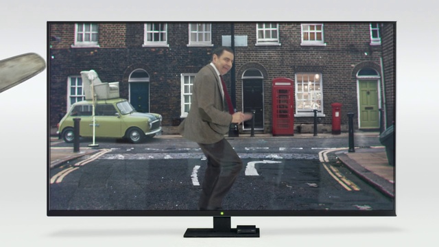 Video Reference: Vehicle, Snapshot, Car, Standing, Mode of transport, Television set, Technology, Asphalt, Television, Family car