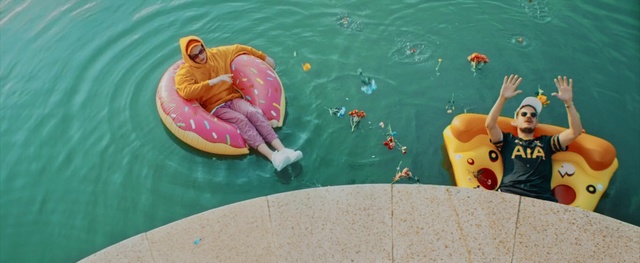 Video Reference: Swimming pool, Fun, Illustration, Animation, Organism, Leisure, Animated cartoon, Recreation, Vacation, Water park, Water, Table, Sitting, Large, Pink, Cake, Green, Swimming, Boat, Riding, Bird, Laying, Man, Food, Floating, Group, Dog, Woman, Ocean, Plate, Playing, Board, Game, Standing, Ball, Room, People, Kite, Flying, Colored