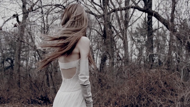 Video Reference: People in nature, Hair, Photograph, Tree, Beauty, Natural environment, Long hair, Hairstyle, Forest, Dress, Person