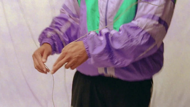 Video Reference: Purple, Violet, Hand, Finger, Arm, Outerwear, Gesture, Glove, Thumb, Magenta