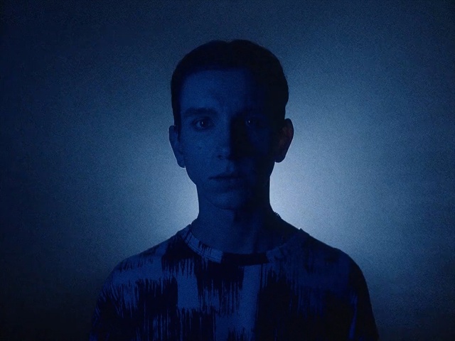 Video Reference: Blue, Face, Black, Sky, Head, Light, Darkness, Human, Eye, Cloud, Person