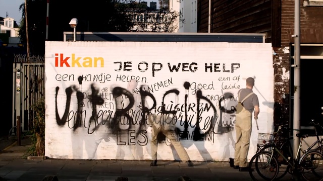 Video Reference: advertising, street art, vehicle, street, art, poster, mural, road, graffiti, Person