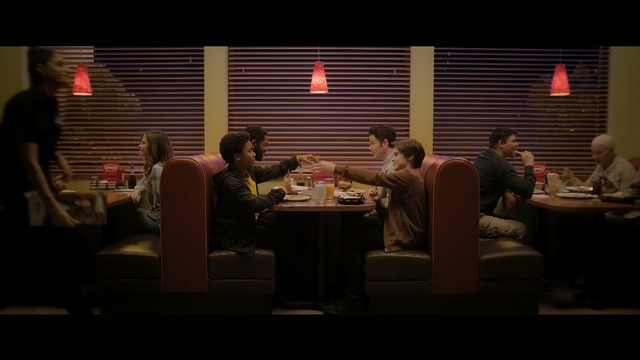 Video Reference: restaurant, fun, darkness, conversation, night, girl, midnight, Person