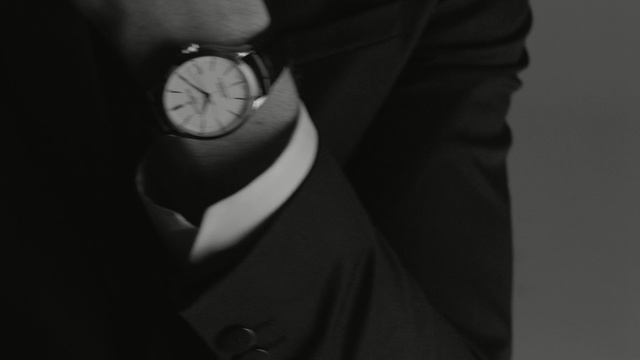 Video Reference: Black, White, Black-and-white, Monochrome photography, Monochrome, Still life photography, Suit, Photography, Eye, Clock