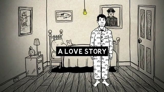 Video Reference: cartoon, art, black and white, human behavior, design, furniture, drawing, visual arts, illustration, font, Person