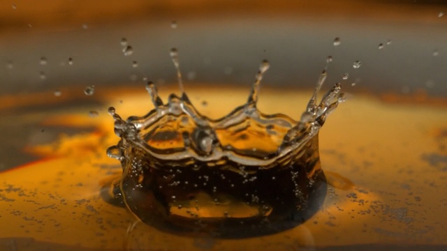 Video Reference: Water, Drop, Amber, Macro photography, Liquid, Photography, Still life photography, Old fashioned glass