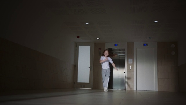 Video Reference: White, Photograph, Light, Standing, Ceiling, Room, Architecture, Floor, Photography, Dress