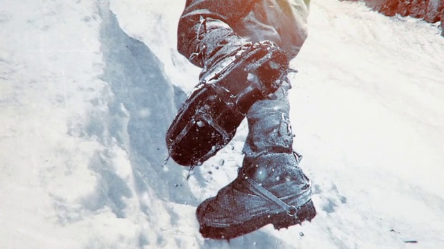 Video Reference: Footwear, Snow, Ice, Boot, Winter, Freezing, Geological phenomenon, Shoe, Recreation, Snow boot