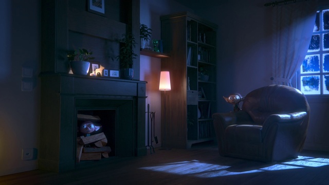 Video Reference: Room, Blue, Light, Living room, Lighting, Darkness, Furniture, Night, House, Architecture