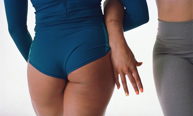 Video Reference: Clothing, Blue, Thigh, Waist, Leg, Briefs, Swimwear, Stomach, Human leg, Joint