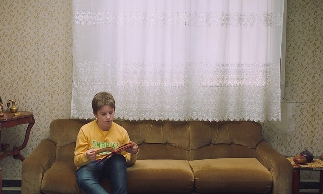 Video Reference: curtain, blind, protective covering, theater curtain, room, covering, Person