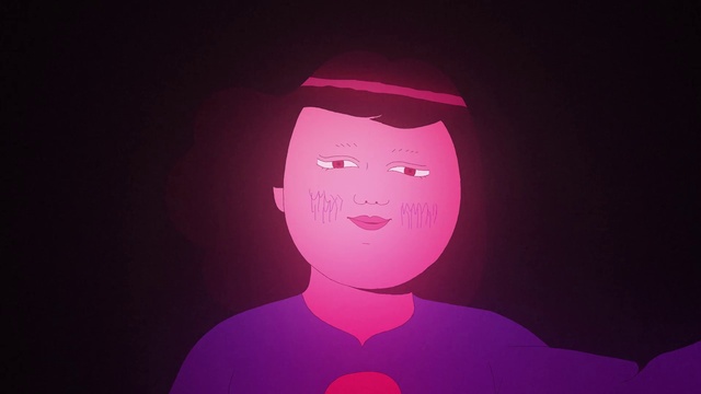 Video Reference: Red, Pink, Light, Animation, Illustration, Magenta, Graphic design, Space, Smile, Fictional character