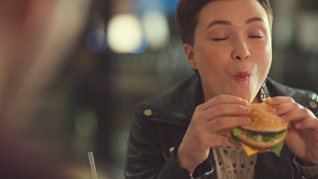 Video Reference: eating, girl, drinking, fun, drink, smile, Person