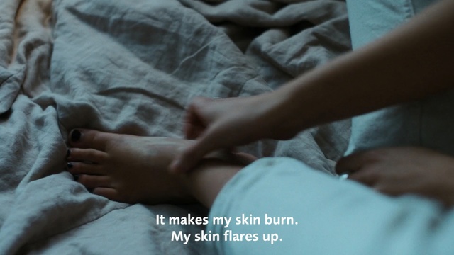 Video Reference: hand, leg, finger, girl, arm, human, foot, joint, sleep