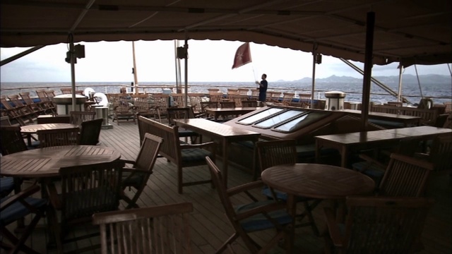 Video Reference: Restaurant, Table, Furniture, Shade, Deck, Building, Real estate, Deck, Vacation, Resort