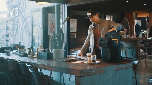 Video Reference: restaurant, table, interior design, furniture, drink