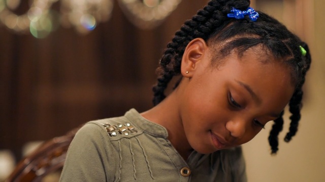 Video Reference: hairstyle, girl, forehead, black hair, human, temple, hair accessory, headpiece, Person