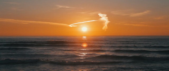 Video Reference: horizon, sea, sky, sunrise, ocean, sunset, afterglow, sun, calm, shore