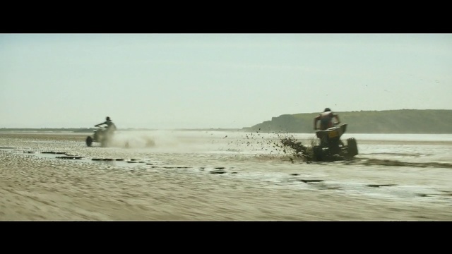 Video Reference: Water, All-terrain vehicle, Natural environment, Sand, Vehicle, Sea, Shore, Mode of transport, Wave, Coast