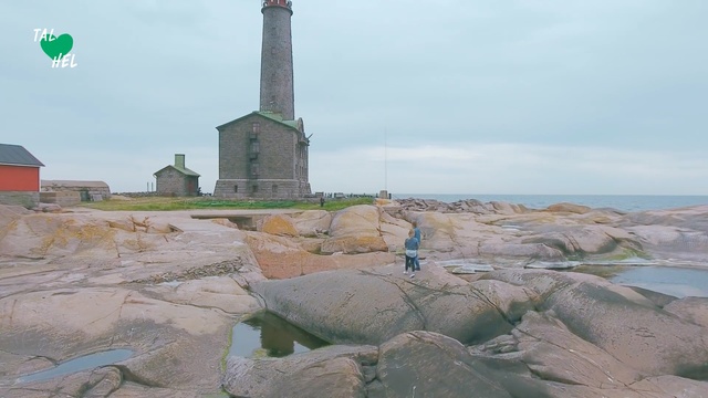 Video Reference: Rock, Tower, Historic site, Tourism, Sea, Coast, Landscape, Sand, Screenshot, Lighthouse, Outdoor, Grass, Building, Standing, Sitting, Small, Water, Green, Large, Man, Walking, Bird, Group, Red, Field, White, Street, People, Sky, Cloud