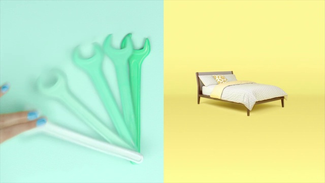 Video Reference: Product, Furniture, Turquoise, Room, Textile, Bed, Mattress, Table, Linens, Bed sheet