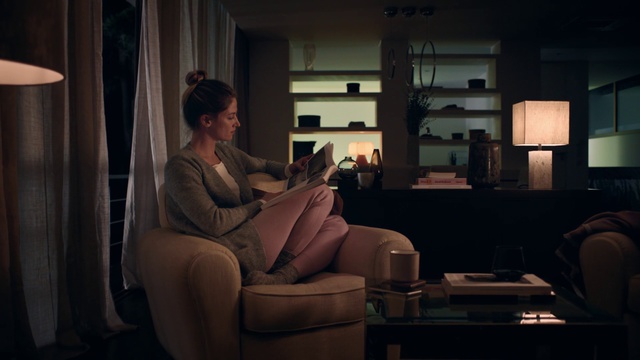 Video Reference: Room, Sitting, Living room, Furniture, Interior design, Photography, Dress, Conversation, House