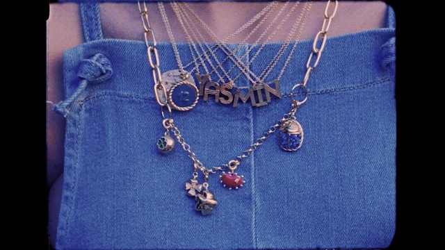 Video Reference: jewellery, blue, necklace, cobalt blue, fashion accessory, chain, purple, electric blue, pendant, bling bling